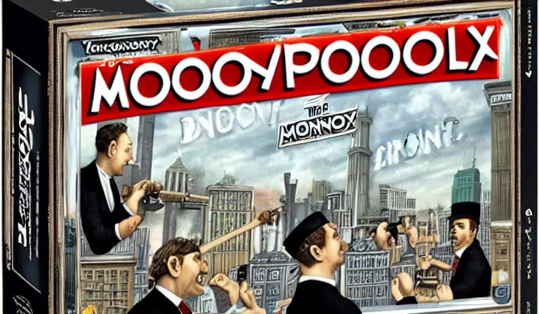 Prompt: the box art for monopoly : divine comedy edition