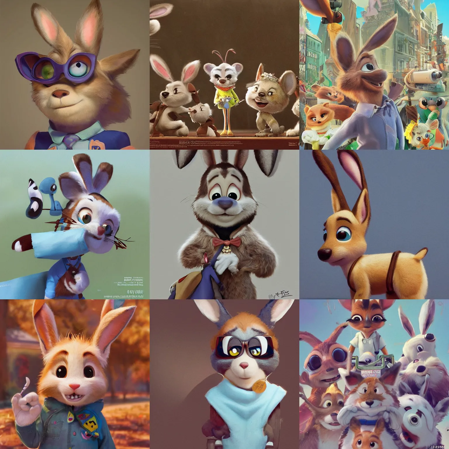 Prompt: promotional art, very very very cute disney pixar bunny character wearing a bandana, white background, iconic film character, detailed fur, concept artwork, 3 d render official art, promotional art, by artgerm, ilya kuvshinov katsuhiro villeneuve, jeremy lipkin and michael garmash and rob rey, disney pixar zootopia