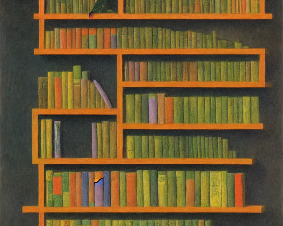 Image similar to one small bookshelf in the rainforest, featuring gavels, by raphael, hopper, and rene magritte. hyperdetailed, proportional, romantic, enchanting, achingly beautiful, graphic print, trending on artstation, jungle, tropical, foliage