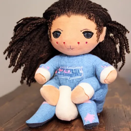 Prompt: little chayanne plush doll