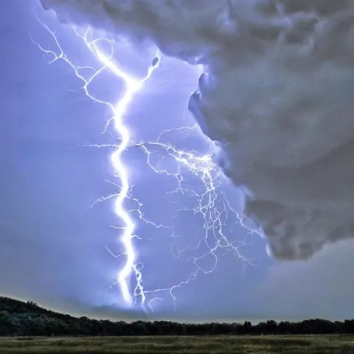 Prompt: violent turbulent cloud with lightning