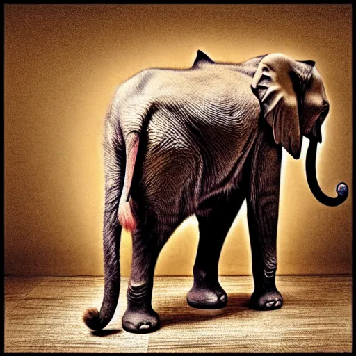 Image similar to a feline cat - elephant - hybrid, animal photography