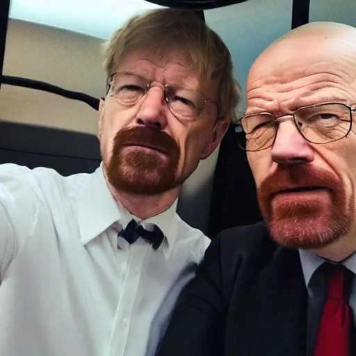 Image similar to Walter White selfie with Boris Johnson