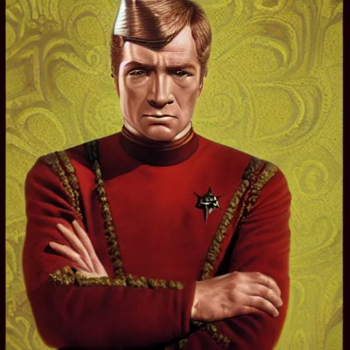 Prompt: a portrait of captain kirk as sigmund freud, intricate, highly detailed, matte painting, digital painting