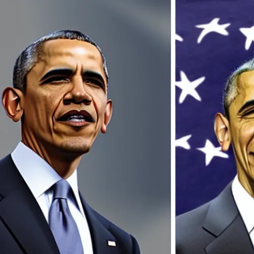 Image similar to Obama with white skin color