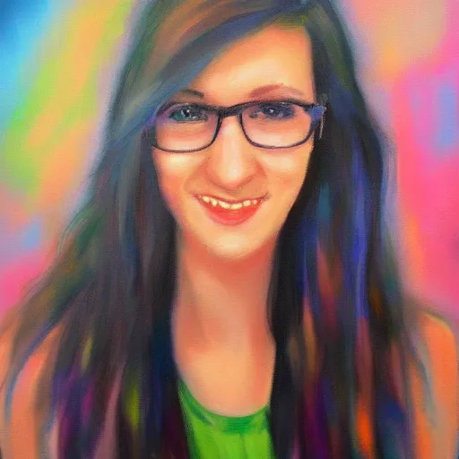Prompt: an impressionistic painting of youtube sara dietschy, hyperdetailed, hyper realistic