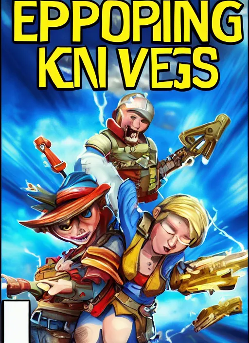 Image similar to exploding knees 3 video game cover