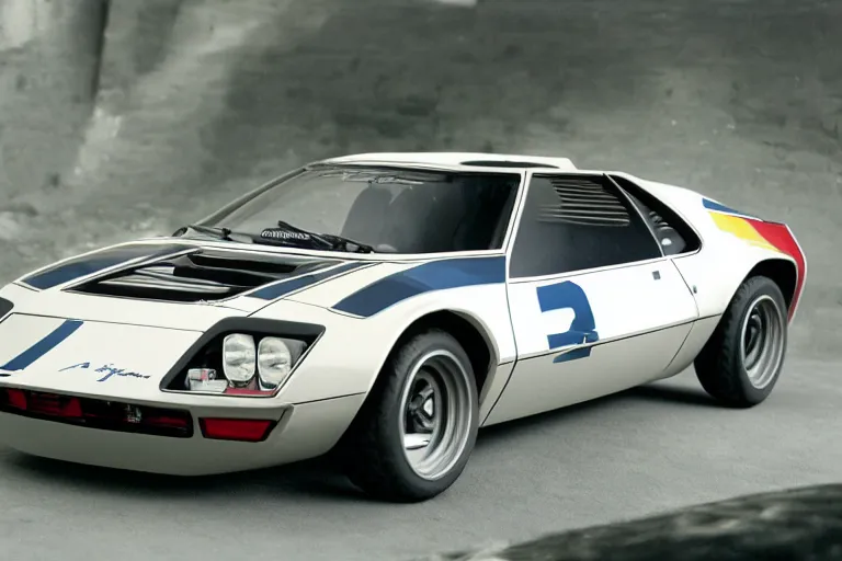 Image similar to designed by Giorgetto Giugiaro of a single 1972 Citroen AMC AMX/3 BMW M1, cinematic Eastman 5384 film