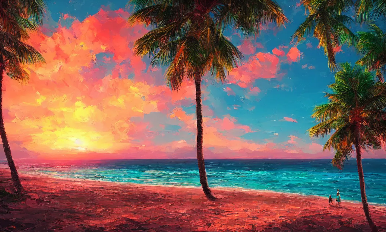 Image similar to paradise beach by alena aenami artworks in 4 k