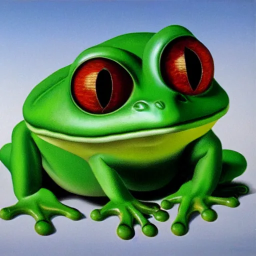 Prompt: cute frog by René Magritte, detailed, 4k