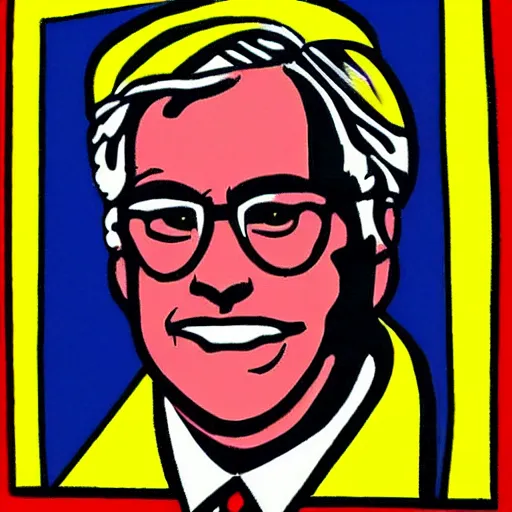 Prompt: jeb bush as an orthodox icon, painted by roy lichtenstein