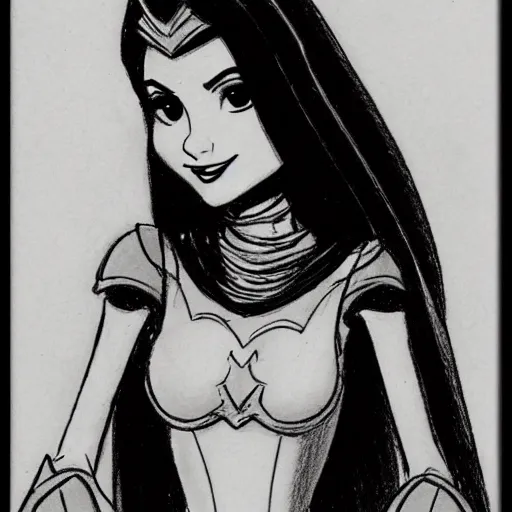 Image similar to milt kahl sketch of victoria justice as princess padme from star wars episode 3