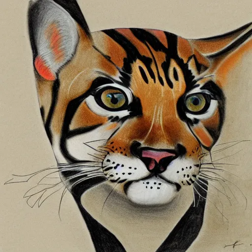 Image similar to abstract drawing of an ocelot