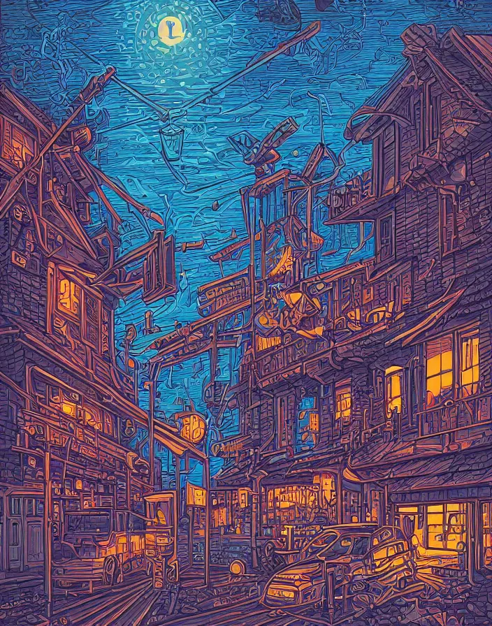 Prompt: industraial & utility art by dan mumford