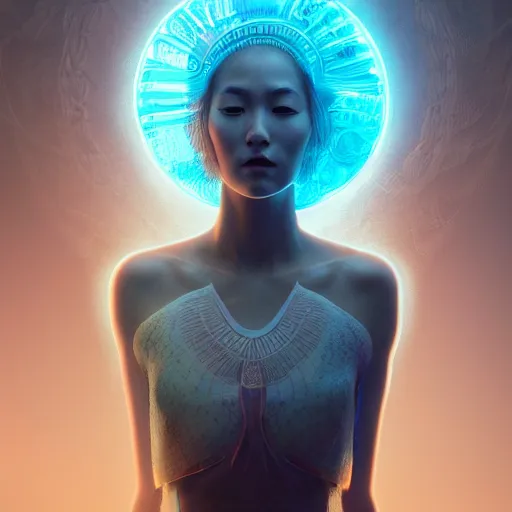 Image similar to goddess portrait. jellyfish phoenix head. intricate artwork by Tooth Wu and wlop and beeple. octane render, trending on artstation, greg rutkowski very coherent symmetrical artwork. cinematic, hyper realism, high detail, octane render, 8k