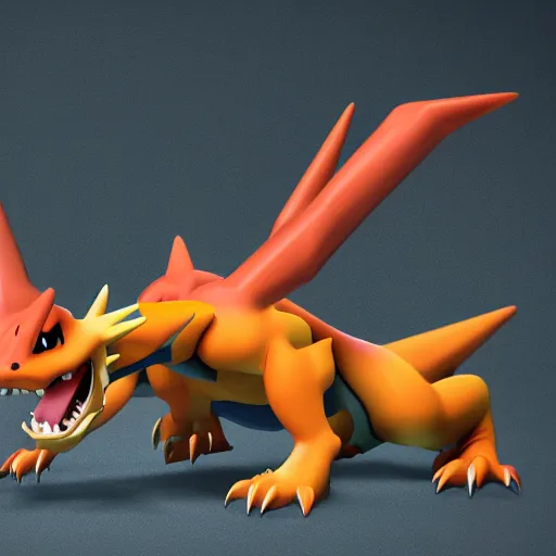 Image similar to Charizard as a digimon, dramatic, hyperdetailed, artstation, photorealism, accurate, octane render, 8k,