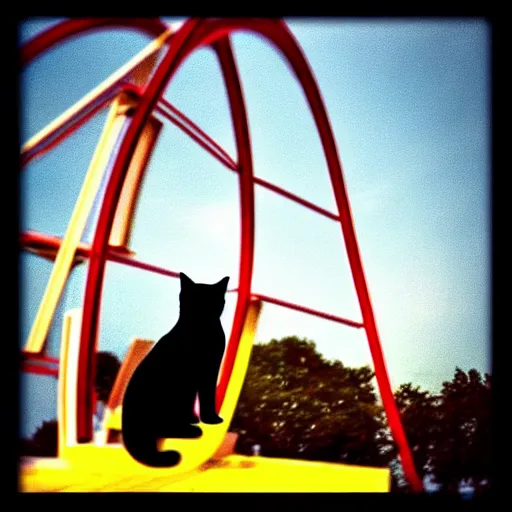 Image similar to !!! cat!!!, ( ferris wheel ), feline, sitting, riding, award winning photo