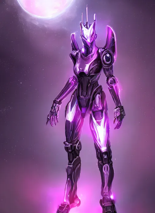 Image similar to cinematic shot, cosmic sized perfectly proportioned stunning beautiful hot female warframe, anthropomorphic robot mecha female dragon, silver, fuschia leds, floating in empty space, nebula sized, holding a galaxy, epic proportions, epic size, epic scale, furry art, dragon art, giantess art, warframe fanart, furaffinity, deviantart