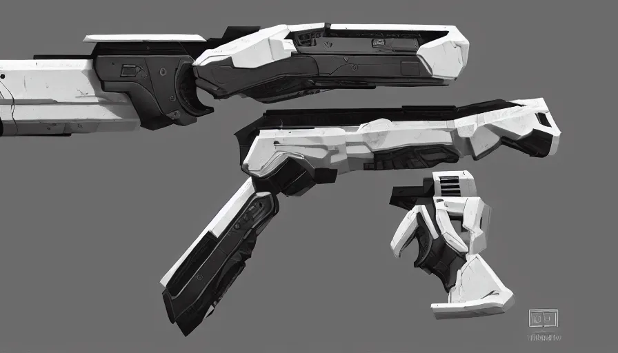 Image similar to extremely detailed ultra realistic photographic side view minimalist magnum pistol coilgun, detailed trigger, chemically propelled, battery, smooth streamline, battery and wires, railgun, chemrail, gauss, elegant sleek smooth body, white paint, smooth utopian design, ultra high quality, octane, artstation, destiny, warframe, terminator