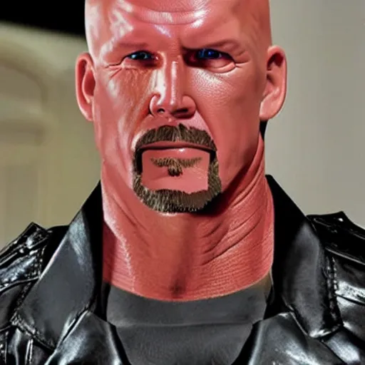 Image similar to Stone Cold Steve Austin as the Terminator