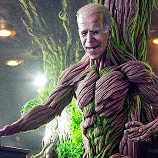 Image similar to joe biden as groot