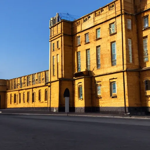 Image similar to A golden penitentiary building