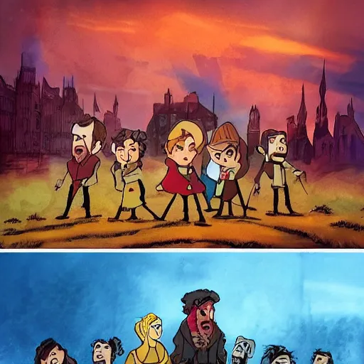 Image similar to Les Miserables in the style of Pixar