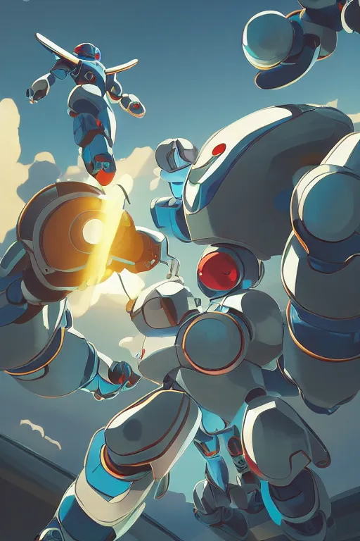 Image similar to metabots medabots medarotto medarot robot minimalist comics, behance hd by jesper ejsing, by rhads, makoto shinkai and lois van baarle, ilya kuvshinov, rossdraws global illumination ray tracing hdr radiating a glowing aura