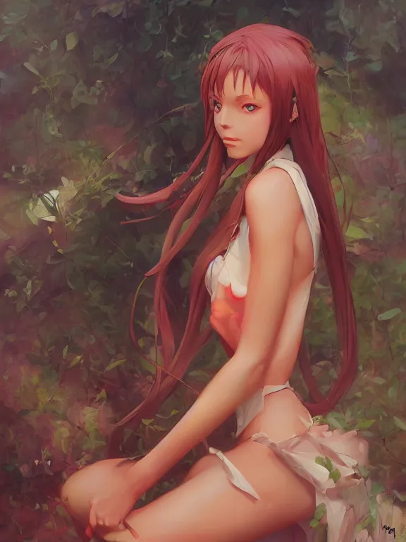 Prompt: Classical oil painting of anime bunny girl by Marc Simonetti, beautiful portrait, official artwork, stylistic, brush strokes, oil, canvas
