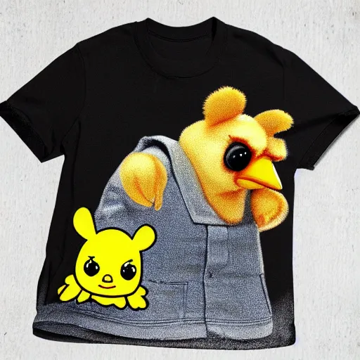 Image similar to cute baby chick with inmate clothes