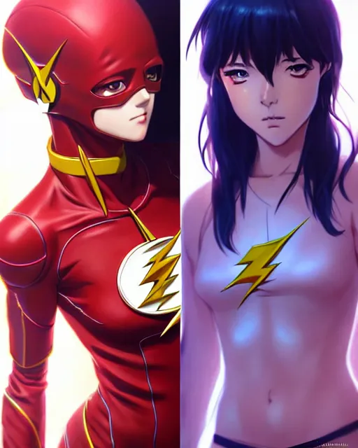 Prompt: portrait Anime as Flash girl cute-fine-face, pretty face, realistic shaded Perfect face, fine details. Anime. realistic shaded lighting by katsuhiro otomo ghost-in-the-shell, magali villeneuve, artgerm, rutkowski, WLOP Jeremy Lipkin and Giuseppe Dangelico Pino and Michael Garmash and Rob Rey
