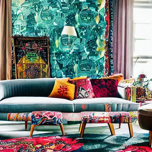Prompt: A couch, maximalism