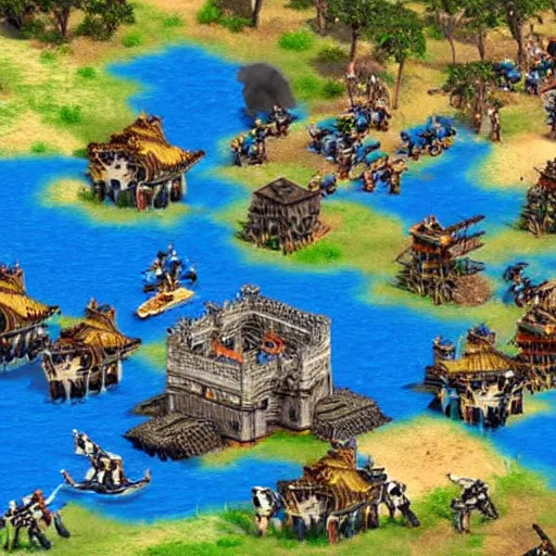 Prompt: age of empires II with pandas