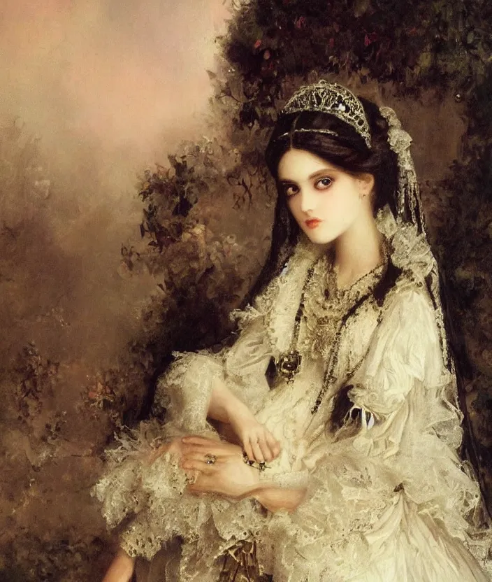 Image similar to gothic princess portrait by william - adolphe bouguerea, highly detailded