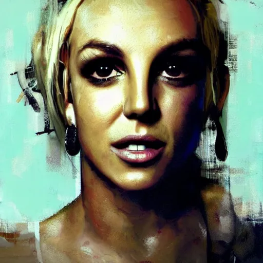 Image similar to britney spears and doja cat morphed together, hybrid, jeremy mann painting