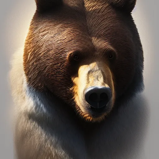 Image similar to portrait of bear, 8 k uhd, unreal engine, octane render in the artstyle of finnian macmanus, john park and greg rutkowski