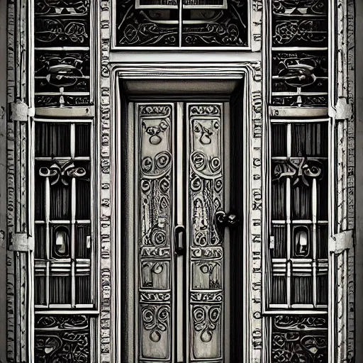 Image similar to one hundred doors with latches, trending on artstation, highly detailed, intricate, sharp focus, digital art, 8 k