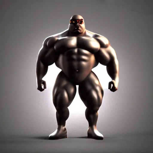 Image similar to minion as a bodybuilder, unreal engine 5, artstation