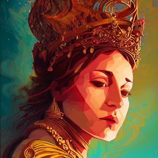 Prompt: a portrait of a goddess by Petros Afshar