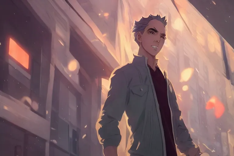 Image similar to anime jordan peterson, single centered subject, mid shot, ambient lighting, detailed face, by makoto shinkai, stanley artgerm lau, wlop, rossdraws