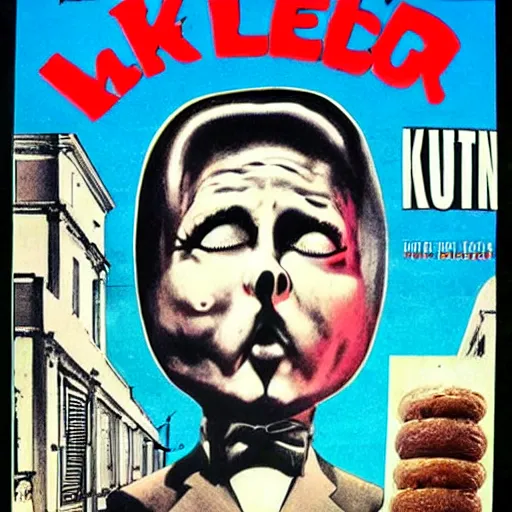 Prompt: poster from a 1 9 6 0 s horror movie featuring a killer loaf or bread, movie poster