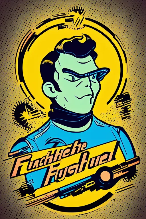 Image similar to fallout 7 6 retro futurist illustration art by butcher billy, sticker, colorful, illustration, highly detailed, simple, smooth and clean vector curves, no jagged lines, vector art, smooth andy warhol style