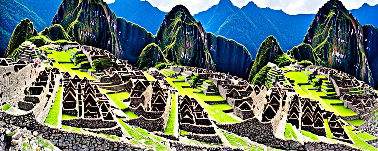 Prompt: machu picchu in the 1 4 0 0 s, with spaghetti, antiquity, canon 5 0 mm, wes anderson, kodachrome