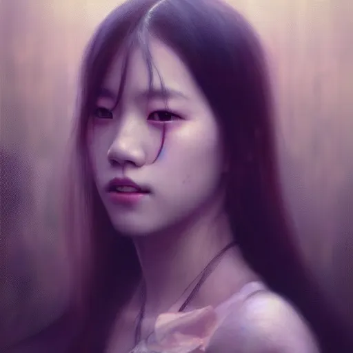 Image similar to jisoo of blackpink, hyperrealistic portrait, bladerunner street, art of elysium by jeremy mann and alphonse mucha, fantasy art, photo realistic, dynamic lighting, artstation, poster, volumetric lighting, very detailed face, 8 k, award winning