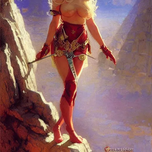 Prompt: female elf princess, sunny, painting by gaston bussiere, craig mullins, j. c. leyendecker