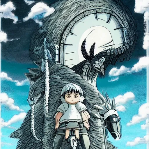 Image similar to Kentaro Miura and Studio Ghibli collaboration