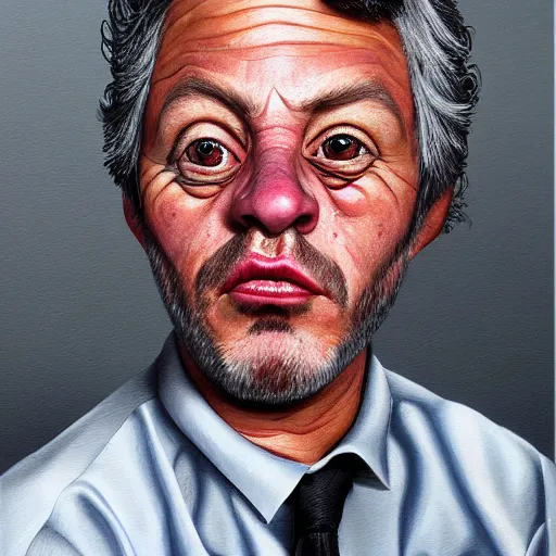 Prompt: Caricature portraits done of Gene Ween, realistic, hyperrealistic, very realistic, highly detailed, very detailed, extremely detailed, detailed, oil painting, digital art, trending on artstation