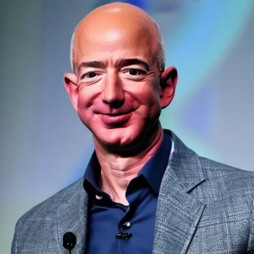 Image similar to photo of jeff bezos with very very very long hair hair