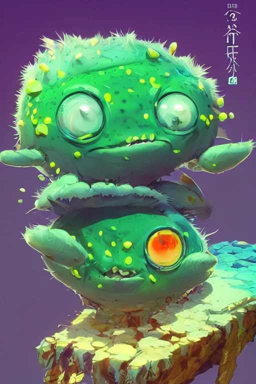 Image similar to 3 d render creature animal sushi cristal very big eye roots cactus elemental flush of force nature micro world fluo fishscale, comics gta 5 cover, official fanart behance hd artstation by jesper ejsing, by rhads, makoto shinkai and lois van baarle, ilya kuvshinov, ossdraws