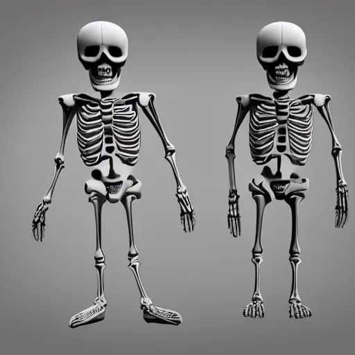 Prompt: skeleton emoji 3d render